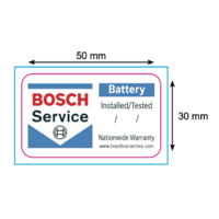 Bosch Car Service Battery Stickers - Pack of 50