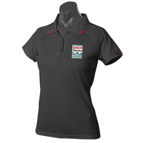 Ladies Black/Red Polo [Size: 8]